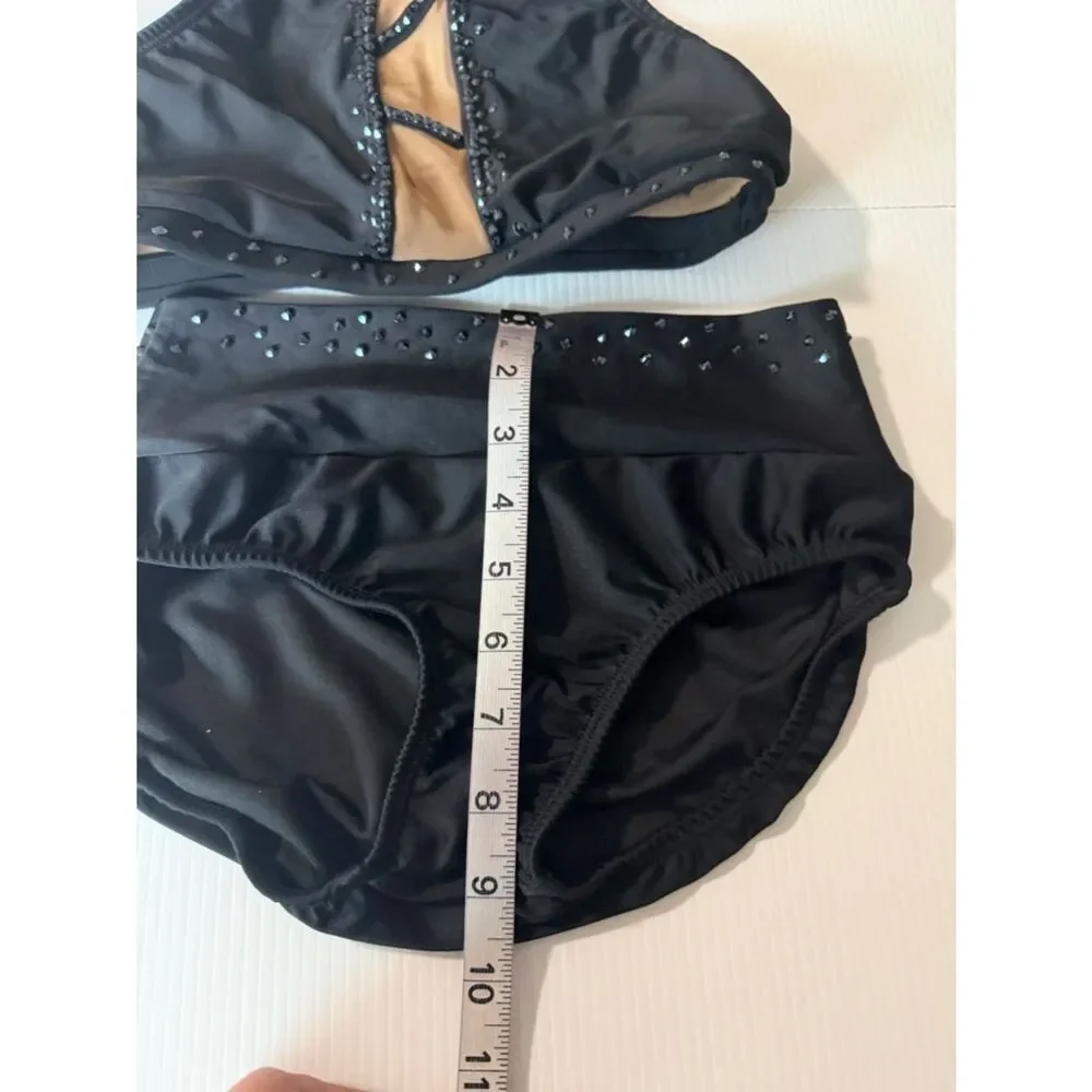 AA dance design costume black 2 piece illusion custom moonlight SA adult